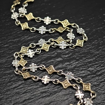 Retired James Avery Gold Cross Glory to Glory 14k Gold Sterling Silver Necklace - Image 1 of 4