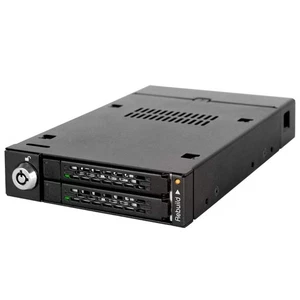 Black 2.5 SATA HDD SSD Hard Drive Enclosure with RAID Controller for 3.5 Bay - Picture 1 of 9