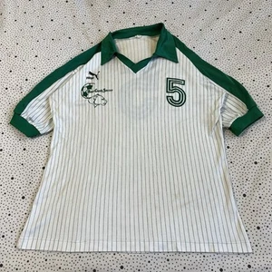 Vintage 1980s Puma Collared Soccer Jersey Men's L Bear Creek Soccer Green Stripe - Picture 1 of 11