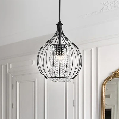 Araña antigua de cristal tradicional Kate acabado negro Foto 1 de 4