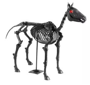 New 5.5 Ft. LED Black Skeleton Pony Horse Home Depot Holiday Grave & Bones - Picture 1 of 5