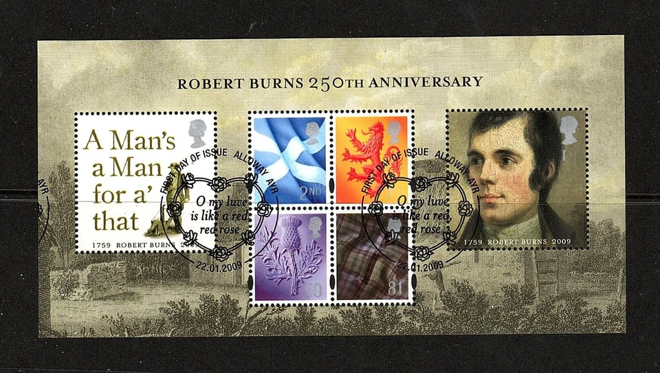 GB 2009 - Robert Burns - Mini hoja - Muy bien usada Foto 1 de 1