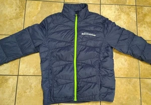 Seattle Seahawks NFL Quilted Puffer Coat Jacket Blue Size Large L - Picture 1 of 9