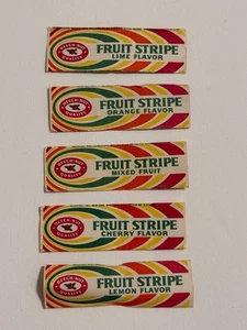 Vintage Buche-Nuss Obst Streifen Gummi Papier Verpackung, Menge 5, verschiedene Geschmacksrichtungen - Bild 1 von 2