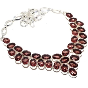 Pink Amethyst Gemstone 925 Sterling Silver Necklace 18" C804 - Picture 1 of 5