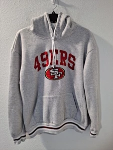 Ropa del equipo de la NFL de los San Francisco 49ers sudadera con capucha para hombre gris rojo logotipo polar mediana - Imagen 1 de 9