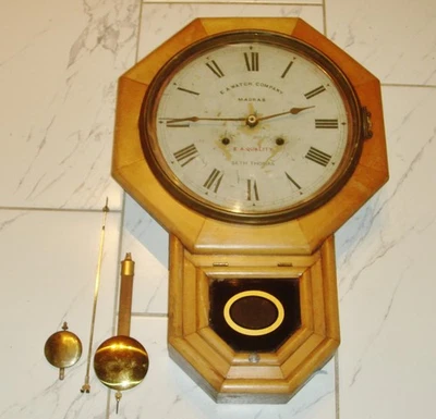 Antique RARE  Seth Thomas/E.A. Watch  Co. Madras -Wall Clock To Restore Parts - Image 1 of 4