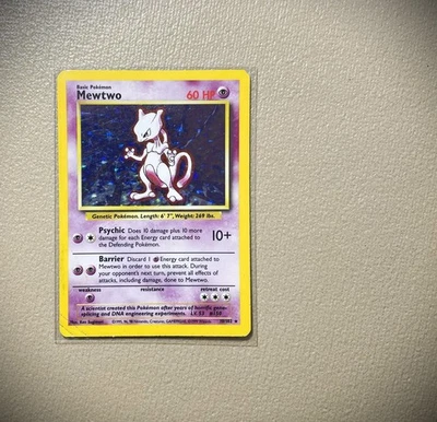 Mewtwo 10/102 Holo Raro Conjunto Base 1999 Tarjeta Pokémon - Juego de Cartas Pokémon WOTC De Colección Foto 1 de 2