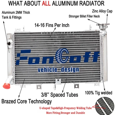 Aluminum Radiator Fits 1999-2007 2000 2005 2006 Suzuki HAYABUSA GSXR1300 Fongoff Foto 1 de 4