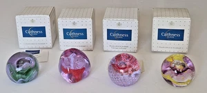 Whitefriars Caithness Paperweight x 4 Moon Crystal Pebble & Lacemaker - Picture 1 of 15