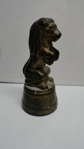 Antique Cast Iron Circus Lion on A Drum or pedestal Bank 5 1/2" Gold color - Picture 1 of 6