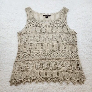 Fever Tank Top Med Crochet Boho Festival Overlay Summer Beach Whimsy Fairy - Picture 1 of 8