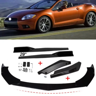 For Mitsubishi Eclipse Front Bumper Lip Splitter Spoiler Side Skirt Body Kits Foto 1 de 4