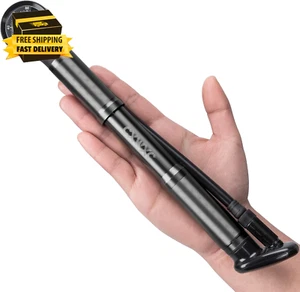 Bike Pump Portable- Mini Bicycle Pump with Pressure Gauge Fits Presta and Schrad - Picture 1 of 8