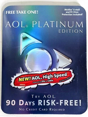 NEW PLATINUM America Online Collectible / Install Disc, Vintage AOL CD - Image 1 of 4