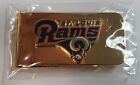 ST. LOUIS RAMS NFL FOOTBALL STAINLESS STEEL MONEY CLIP GOLD WITH METAL LOGO NEW
