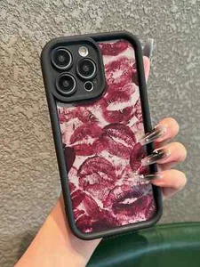 Custodia telefono labbra rosse matrimonio San Valentino per iPhone 7 15 resistente agli urti TPU - Foto 1 di 21