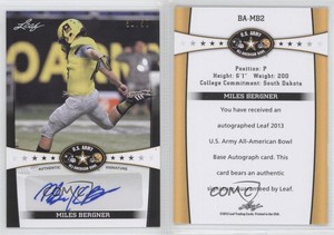 2013 Leaf US Army All-American Bowl Auto Black /50 Miles Bergner #BA-MB2 Auto