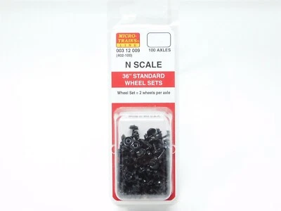 N Scale Micro-Trains MTL 00312009 (402-100) Passenger 36" Wheels Black 100 Axles - Image 1 of 4