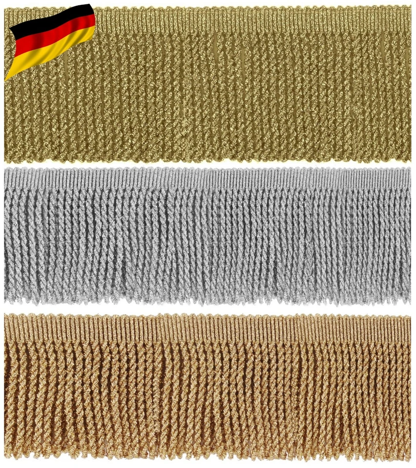 ab 1m Metallisierte Fransen 7cm breit 3xFarben Schnittf,-Tanz-,Stengelfransen DE - Bild 1 von 1