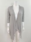 H.I.P Women?S Size Small 3/4 Sleeve Striped Open Front Hooded Cardigan