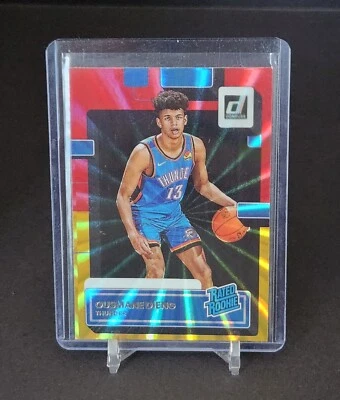 2022 Panini Donruss Rated Holo Red and Gold Laser  #211 Ousmane Dieng  Rookie RC - Image 1 of 2