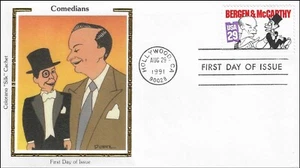 Comedians Movie Bergen And McCarthy USA 2563 Colorano Silk FDC 1991 - Picture 1 of 1