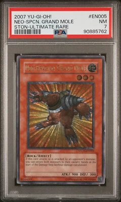 2007 YUGIOH STON-EN005 NEO-SPACIAN GRAND MOLE ULTIMATE RARE PSA 7 NM #90885762 - Image 1 of 2