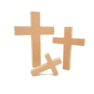 Croce indipendente forma MDF legno artigianale bianco18mm natale battesimo Gesù - Foto 1 di 3