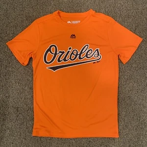 BALTIMORE ORIOLES *YOUTH* MAJESTIC BLANK T-SHIRT Jersey Orange SZ Youth Medium M - Picture 1 of 1