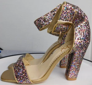 Joy Glitter High Heels Women's 9 Wedding Shoe Sparkle Pump - Picture 1 of 10