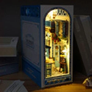 Wooden Book Nook Shelf Insert Kit Bookshelf Forest House Dollhouse Bookend Toys - Picture 1 of 17