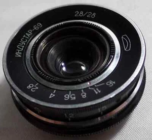g Wide Angle Industar-69 MMZ f2.8/28mm lens for M39 camera CHAIKA CHAJKA 3842 - Picture 1 of 4
