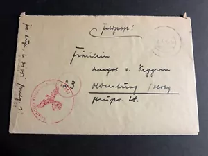1945 Censored WWII Germany Feldpost Cover to Hamburg V2 Rocket Unit - Picture 1 of 2