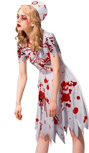IKALI Zombie Nurse Women's Costume LARGE Halloween Party sexy 5577 blood HORROR - Picture 1 of 6