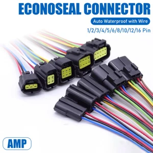 AMP Automotive Waterproof Multi Connector Kit 1 2 3 4 6 8 10 12 16 Way with Cord - Picture 1 of 17