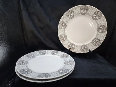 222 Fifth Skull Lace Dinner Plates Set of 3 - Image 1 of 3