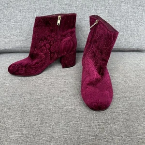 Botas Zigisoho Nydia para mujer 9 botines de terciopelo púrpura - Imagen 1 de 9