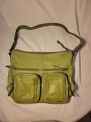 Tignanello Bolso de Hombro Hobo Verde Lima Cuero Genuino Foto 1 de 4