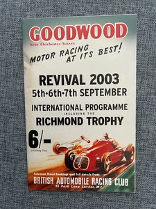GOODWOOD REVIVAL RACE MEETING PROGRAMME 2003 - Picture 1 of 2