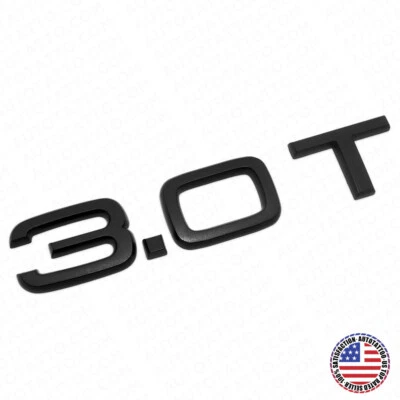 Tapa de la cubierta del maletero trasero del coche Audi 3.0T Turbo placa de identificación emblema insignia negro mate línea Foto 1 de 4