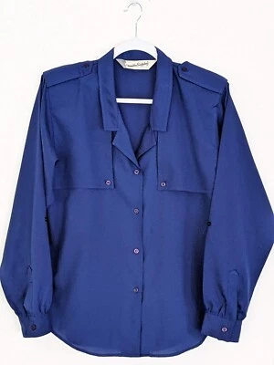 Top vintage con botones azul Diane Von Furstenberg para mujer 10 Foto 1 de 4