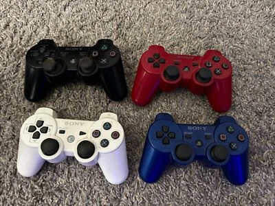 Lote De 4 Mandos Inalámbricos Sony PlayStation 3 PS3 Rojo Deriva *SOLO PARA REPARACIÓN Foto 1 de 4