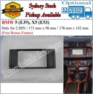 Fascia facia Fits BMW 5 E39 X5 E53 Double Two 2 DIN Dash Kit - Picture 1 of 4