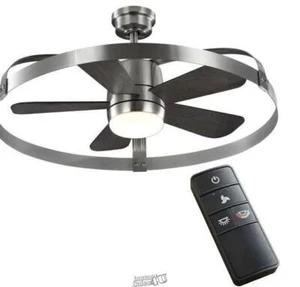 Harrington 36 in. White Color Changing Integrated LED Brushed Nickel Ceiling Fan - Picture 1 of 4