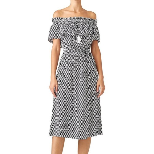 Abito Kate Spade taglia small spalle scoperte stampa boho nappa stampato lunghezza ginocchio