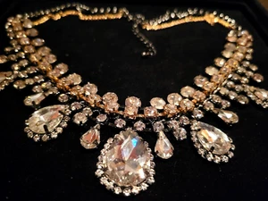 NUEVO COLLAR GARGANTILLA CRISTAL TRANSPARENTE HIELO COLGANTE OVALADO DISEÑO DIAMANTE BRILLANTE - Imagen 1 de 12