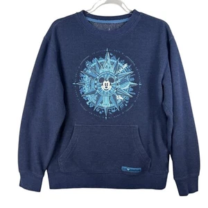 Disney Parks Mickey Mouse Brújula Pullover Cuello Redondo Sudadera Top Azul Talla S - Imagen 1 de 9