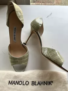 Manolo Blahnik Nuevo Cocodrilo Cocodrilo Zapatos Tacones talla 38-8 - Imagen 1 de 8
