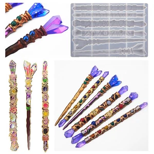 DIY Epoxy Resin Silicone Mold Magic Wand Hairpin Mould Casting Making Craft Tool - Picture 1 of 7
